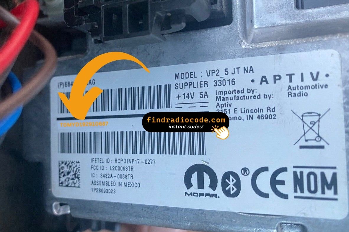 Chrysler Uconnect 5 VP2_5 Aptiv
 radio code anti theft online using serial number